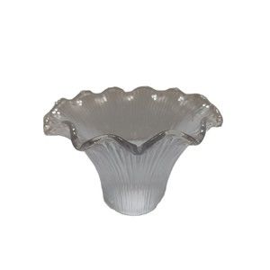 Replacement 2" Fitter Clear Glass Shade With Ruffle Top Ceiling Fan Wall Sconce